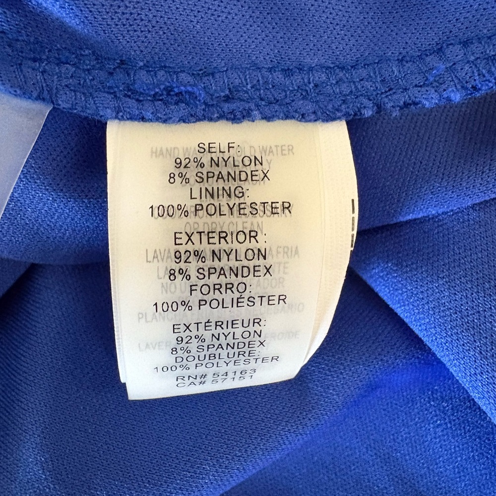 New Guess Blue Geometric Lace Sheath Midi Dress Size 14 - Picture 17 of 17